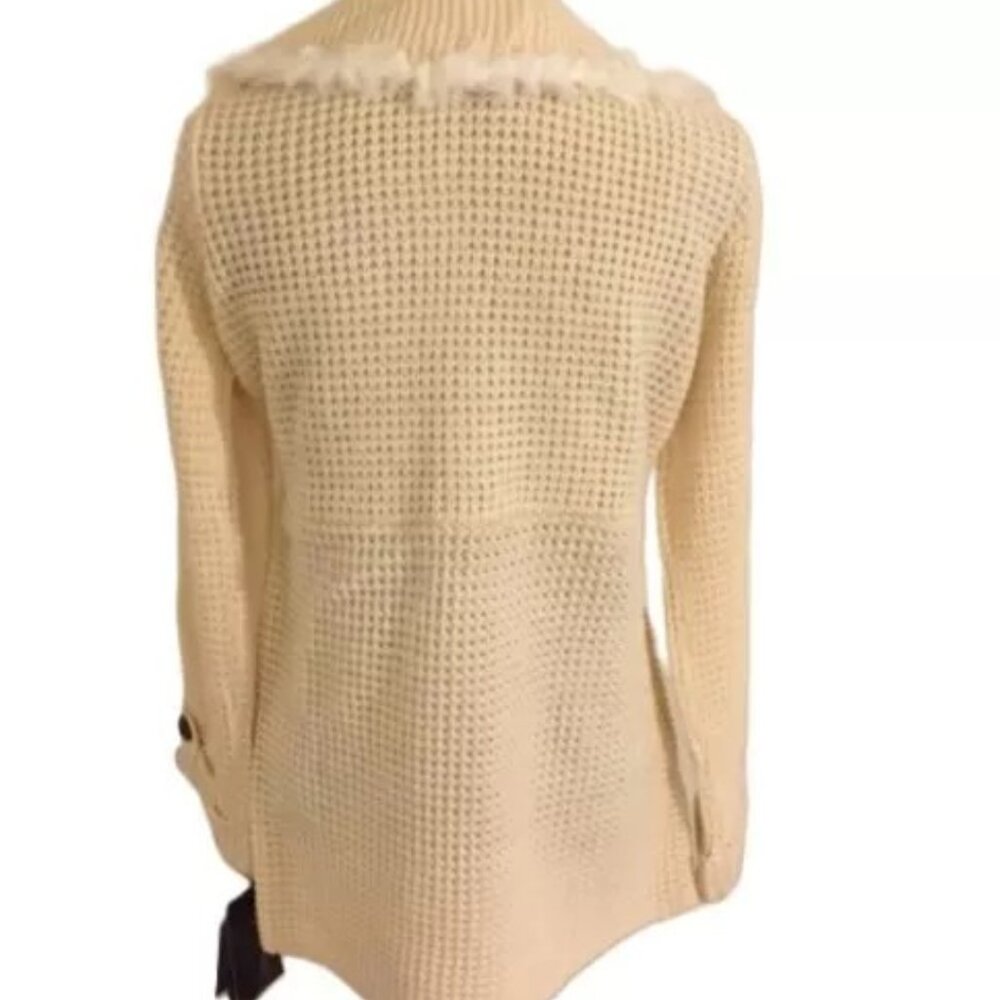 Adrienne Landau Cascading Front Cardigan Faux Fur - Picture 3 of 7